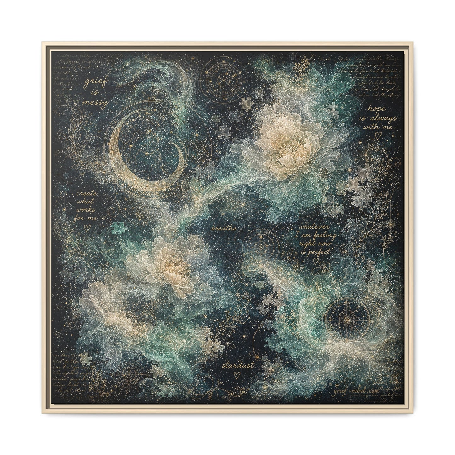 Grief Is Messy Celestial Canvas | Grief Rebel Inspirational Wall Art