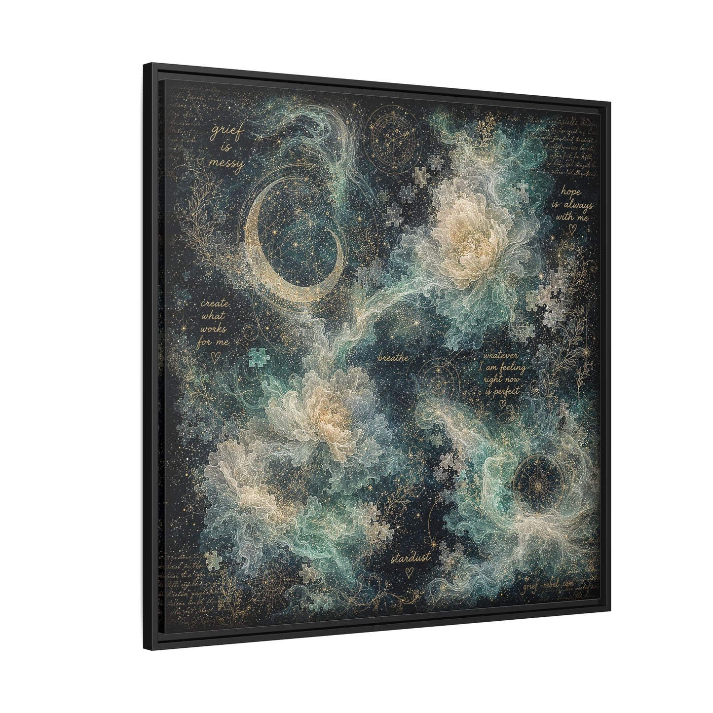 Grief Is Messy Celestial Canvas | Grief Rebel Inspirational Wall Art
