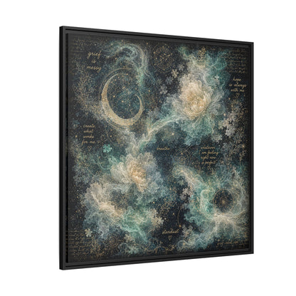 Grief Is Messy Celestial Canvas | Grief Rebel Inspirational Wall Art