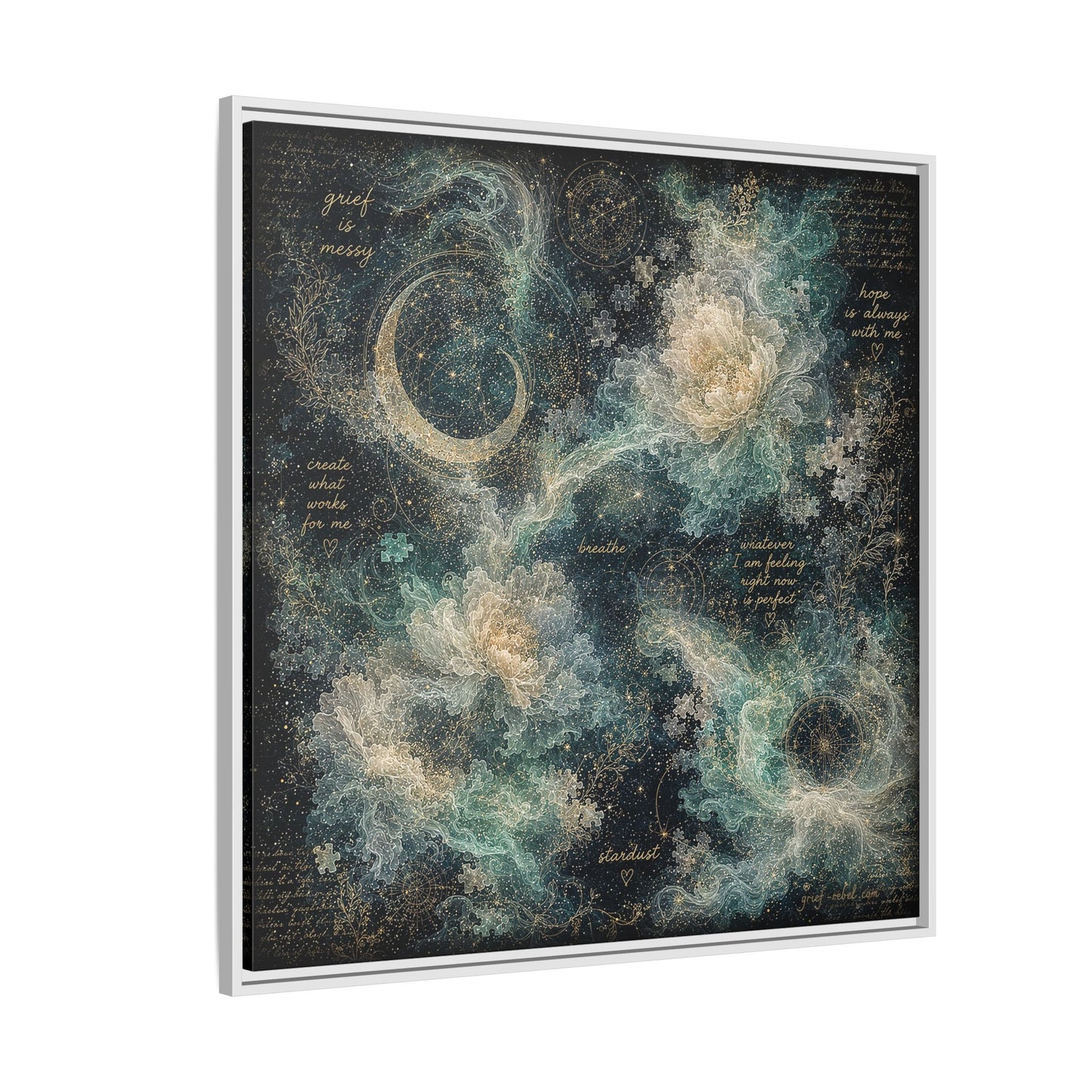 Grief Is Messy Celestial Canvas | Grief Rebel Inspirational Wall Art
