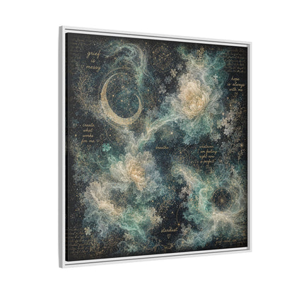 Grief Is Messy Celestial Canvas | Grief Rebel Inspirational Wall Art