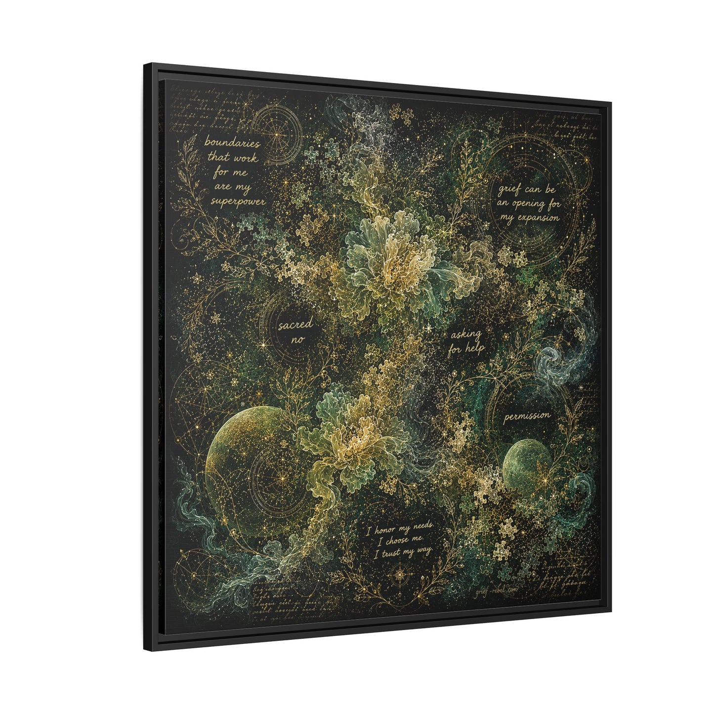 Sacred Boundaries Canvas | Grief Rebel Self-Care Wall Art
