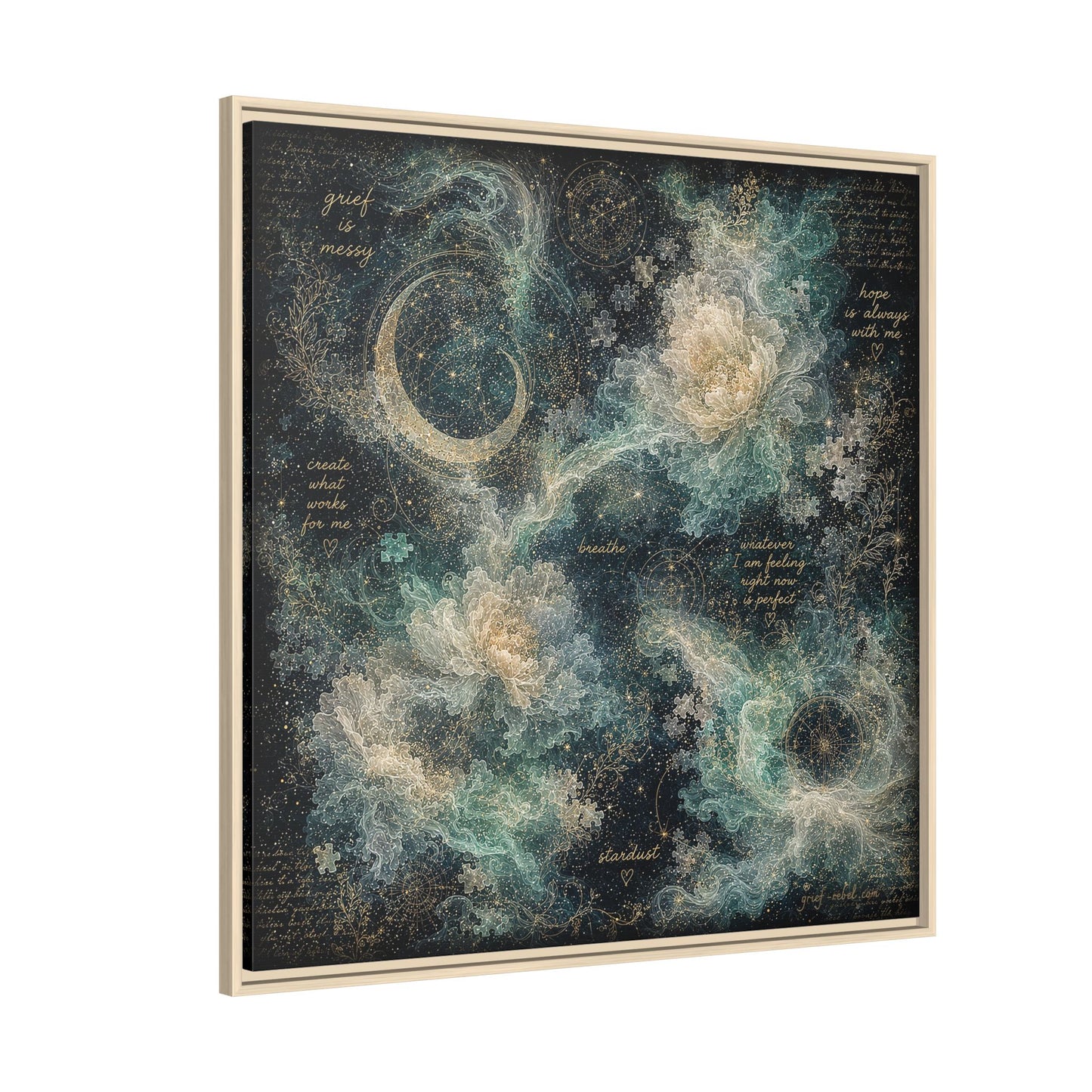 Grief Is Messy Celestial Canvas | Grief Rebel Inspirational Wall Art