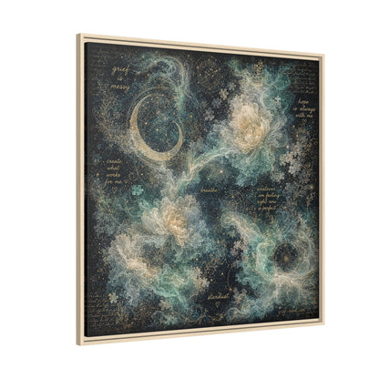 Grief Is Messy Celestial Canvas | Grief Rebel Inspirational Wall Art