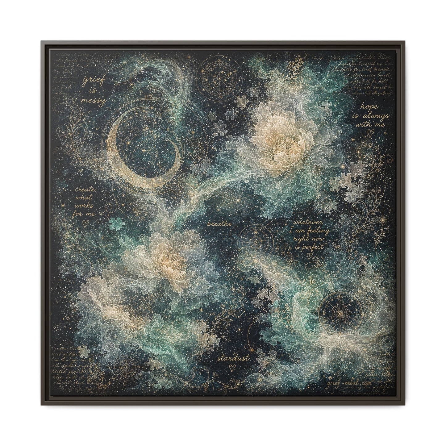 Grief Is Messy Celestial Canvas | Grief Rebel Inspirational Wall Art