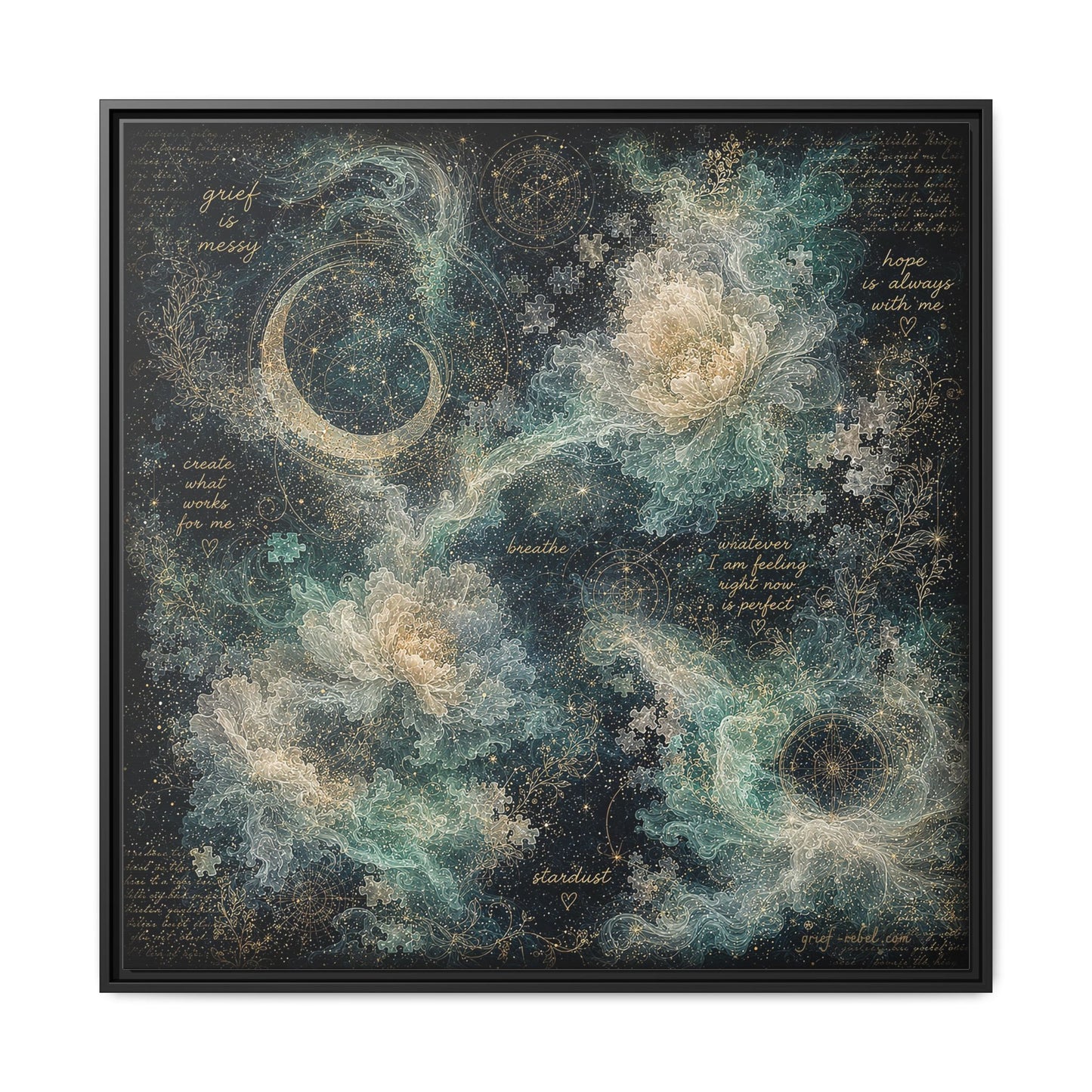 Grief Is Messy Celestial Canvas | Grief Rebel Inspirational Wall Art