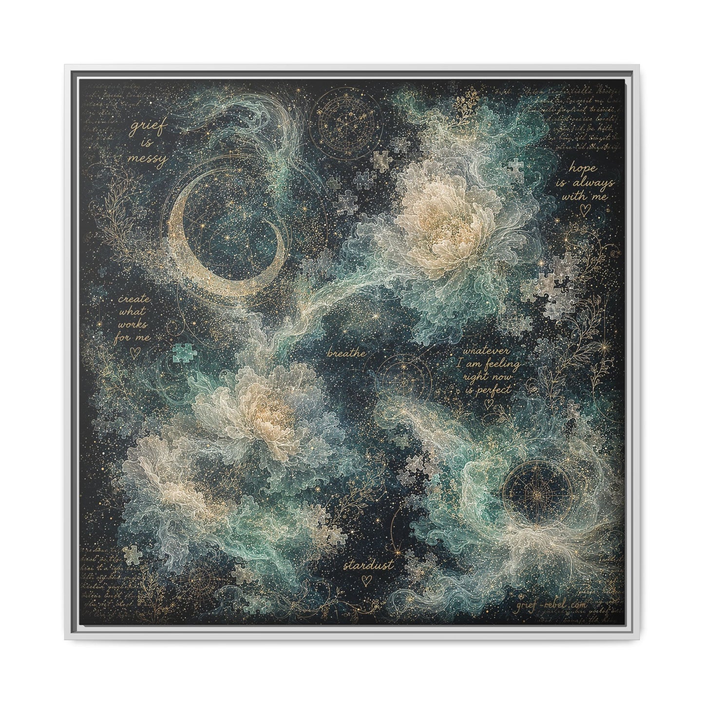 Grief Is Messy Celestial Canvas | Grief Rebel Inspirational Wall Art