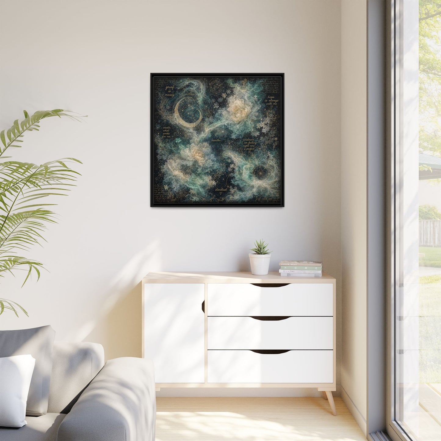 Grief Is Messy Celestial Canvas | Grief Rebel Inspirational Wall Art