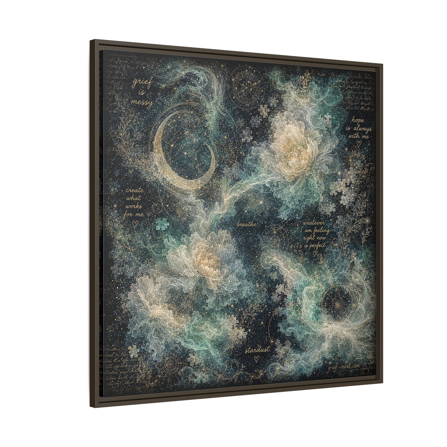 Grief Is Messy Celestial Canvas | Grief Rebel Inspirational Wall Art