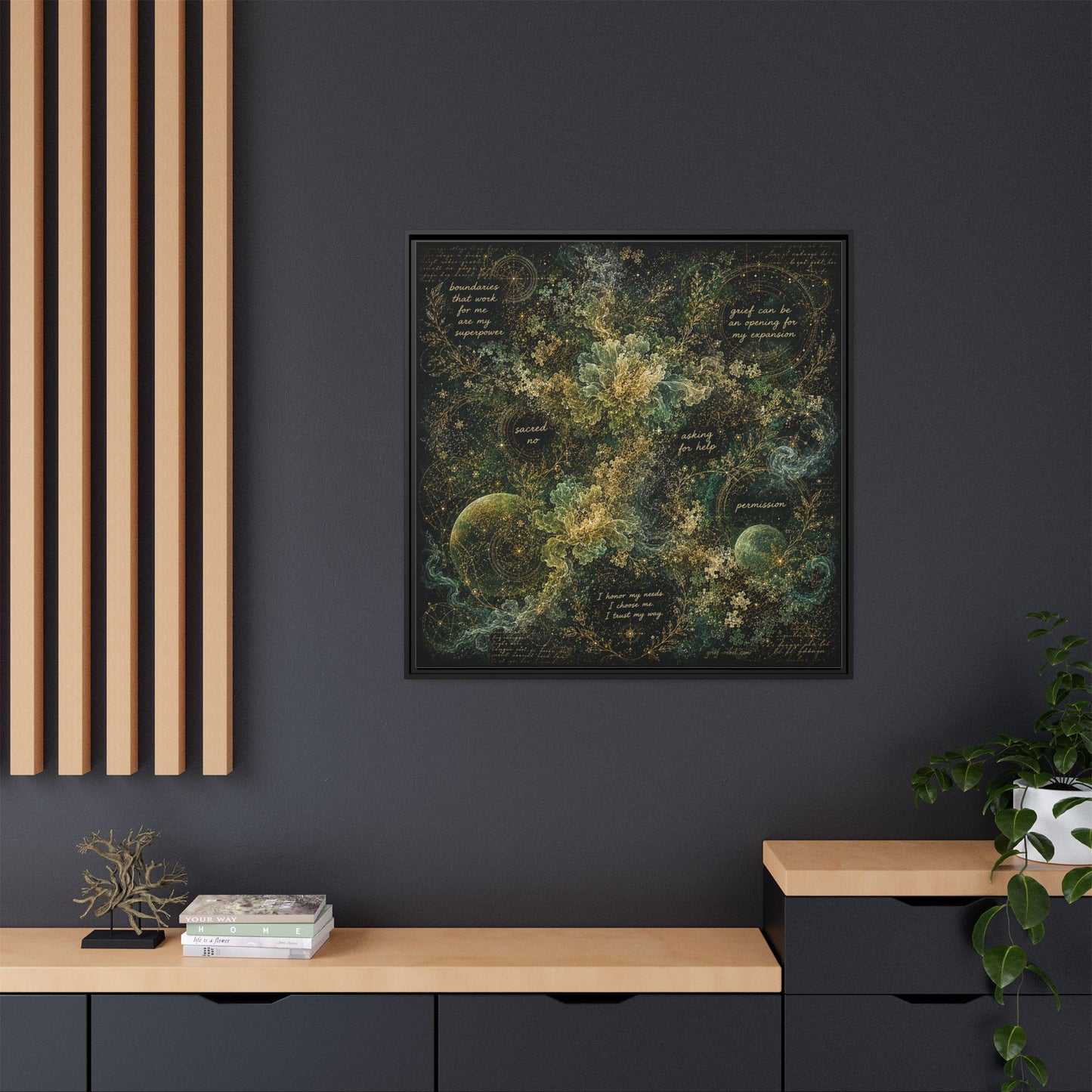 Sacred Boundaries Canvas | Grief Rebel Self-Care Wall Art