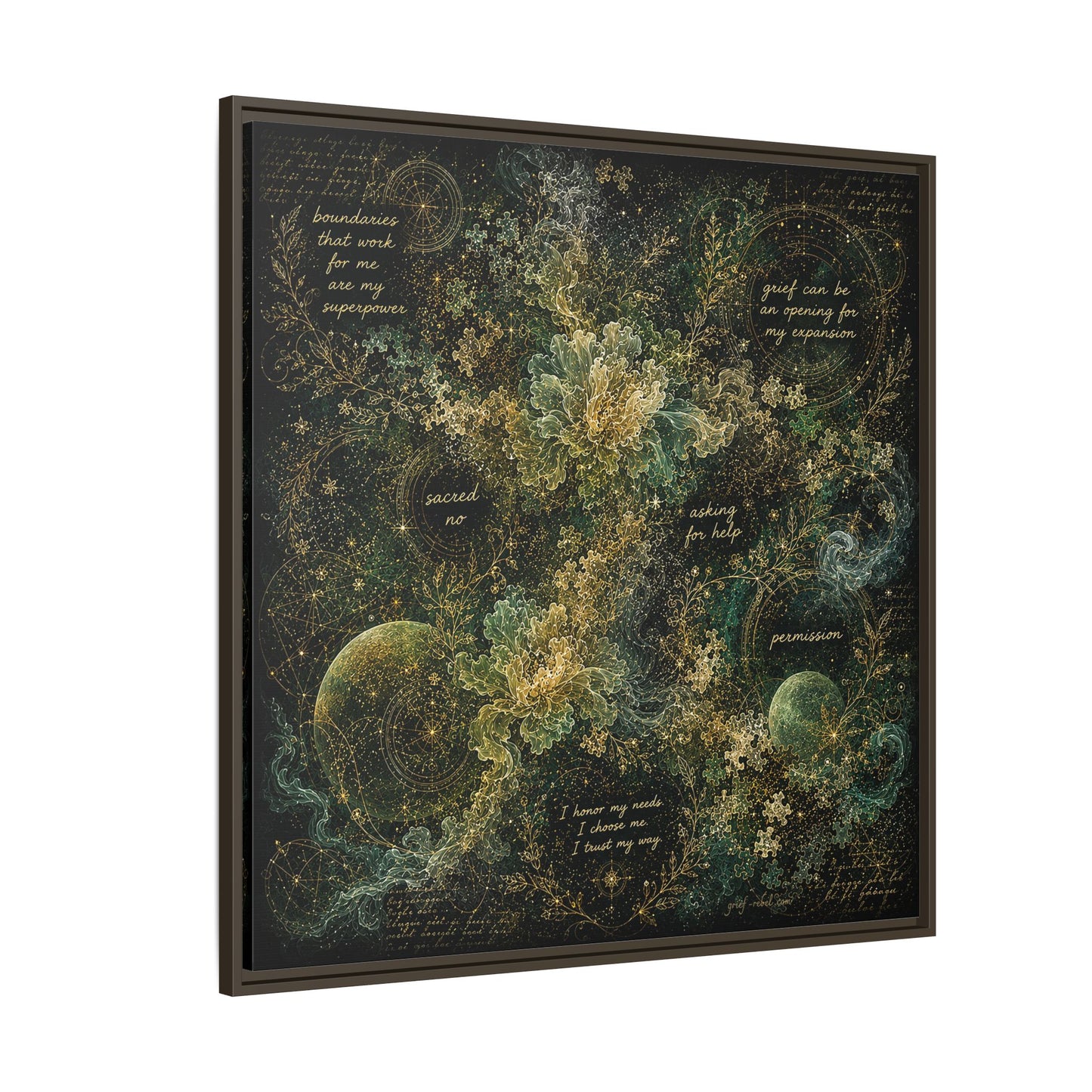 Sacred Boundaries Canvas | Grief Rebel Self-Care Wall Art