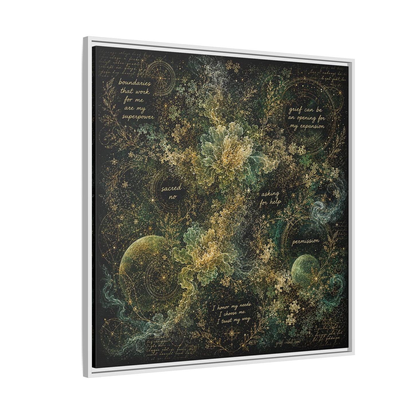 Sacred Boundaries Canvas | Grief Rebel Self-Care Wall Art