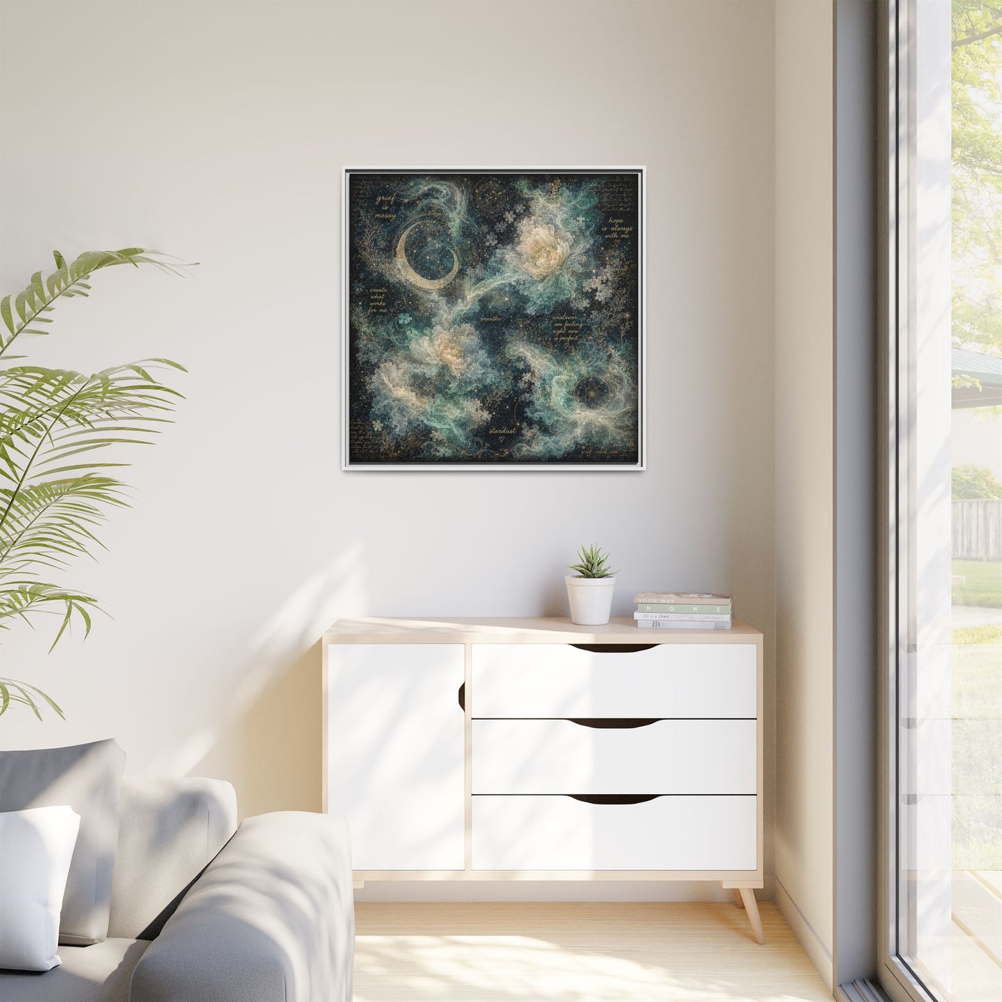 Grief Is Messy Celestial Canvas | Grief Rebel Inspirational Wall Art
