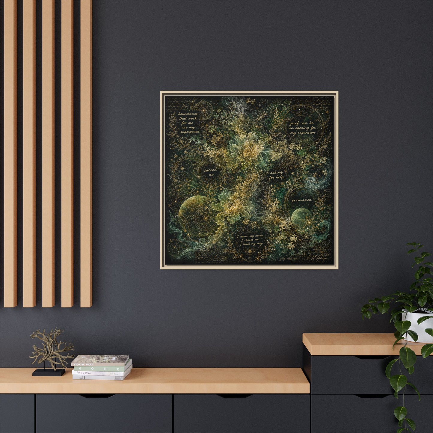 Sacred Boundaries Canvas | Grief Rebel Self-Care Wall Art