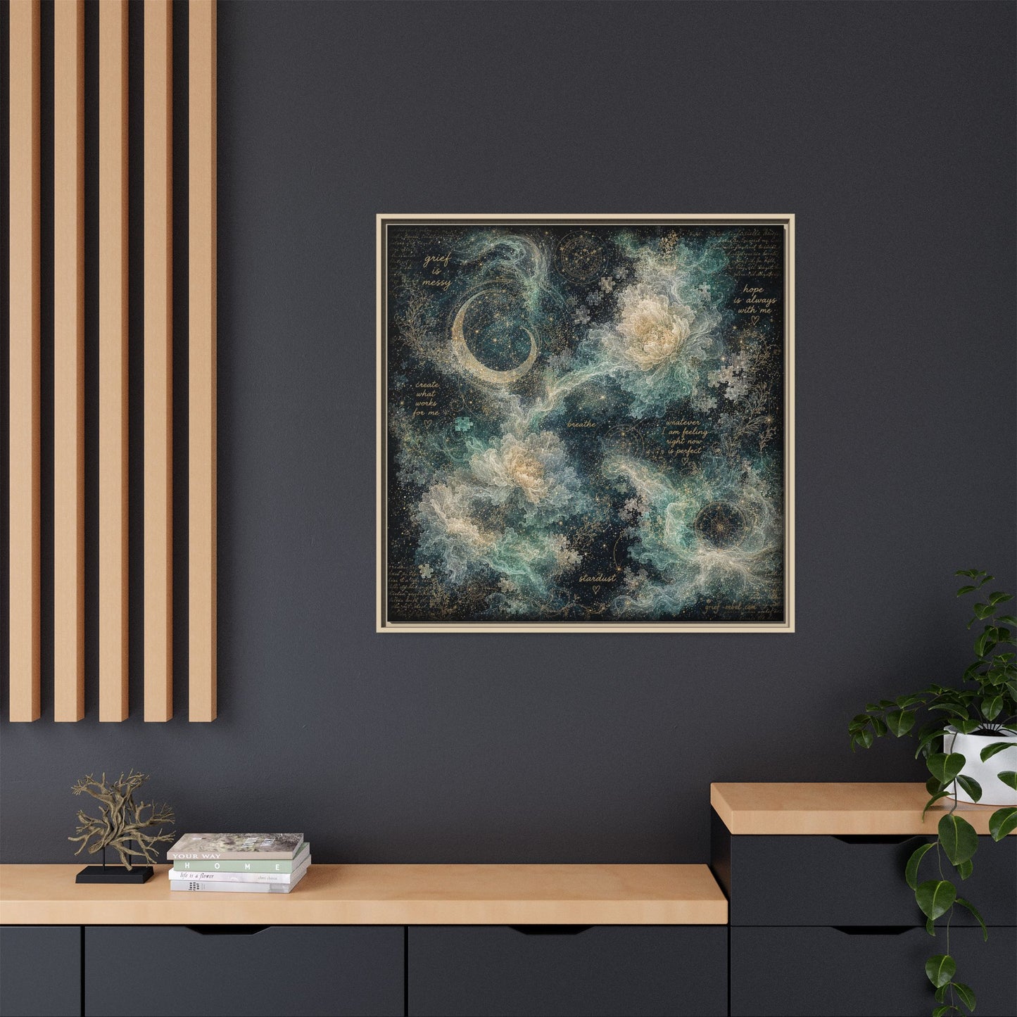 Grief Is Messy Celestial Canvas | Grief Rebel Inspirational Wall Art